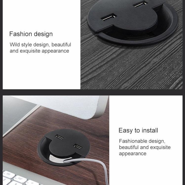 80mm Desktop Outlet USB Cable Wire Hole Cover Round Winder Holder - Cable Organizer by buy2fix | Online Shopping UK | buy2fix