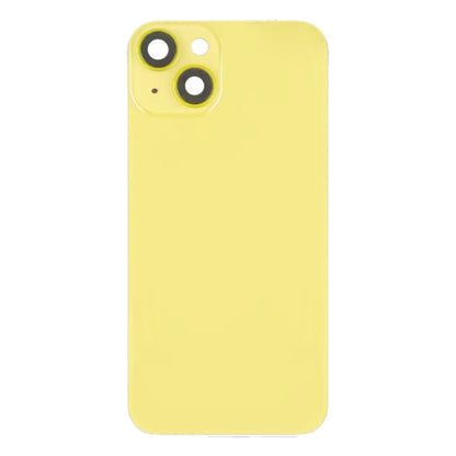 For iPhone 14 Plus Glass Battery Back Cover with Flash Bracket + Wireless Charging Module(Yellow) - Back Cover by buy2fix | Online Shopping UK | buy2fix