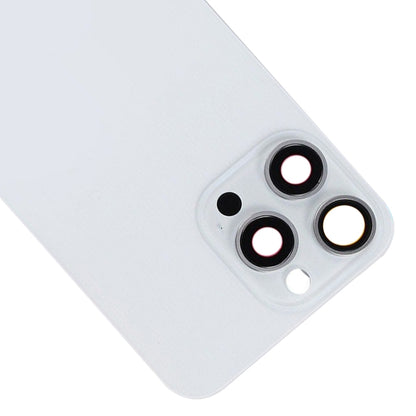 For iPhone 15 Pro Glass Battery Back Cover with Flash Bracket + Wireless Charging Module(White) - Back Cover by buy2fix | Online Shopping UK | buy2fix