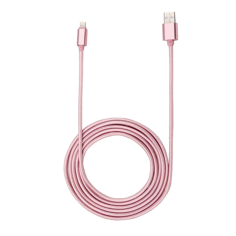 2m Woven Style Metal Head 84 Cores 8 Pin to USB 2.0 Data / Charger Cable(Rose Gold) - Normal Style Cable by buy2fix | Online Shopping UK | buy2fix