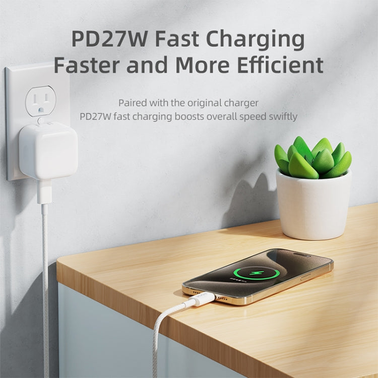 ROCK Z20 1m PD27W USB-C / Type-C to 8 Pin Fast Charging Data Cable - 2 in 1 Cable by ROCK | Online Shopping UK | buy2fix