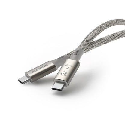 MOMAX DC31 1m USB3.2 USB-C / Type-C to USB-C / Type-C 100W Braided Data Sync Charge Cable (Titanium Color) - USB-C & Type-C Cable by MOMAX | Online Shopping UK | buy2fix