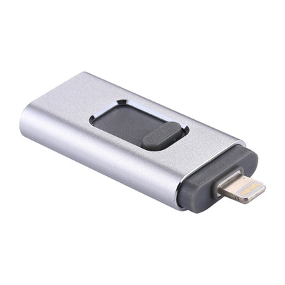 easyflash RQW-01B 3 in 1 USB 2.0 & 8 Pin & Micro USB 128GB Flash Drive(Silver) - U Disk & Card Reader by buy2fix | Online Shopping UK | buy2fix