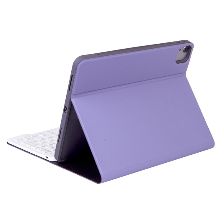 X-11BS Skin Plain Texture Detachable Bluetooth Keyboard Tablet Case for iPad Pro 11 inch 2020 / 2018, with Pen Slot & Backlight (Light Purple) - For iPad Pro by buy2fix | Online Shopping UK | buy2fix