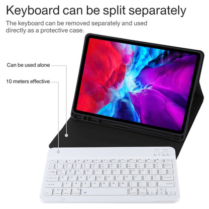 TG11B Detachable Bluetooth White Keyboard + Microfiber Leather Tablet Case for iPad Pro 11 inch (2020), with Pen Slot & Holder (Black) - For iPad Pro by buy2fix | Online Shopping UK | buy2fix