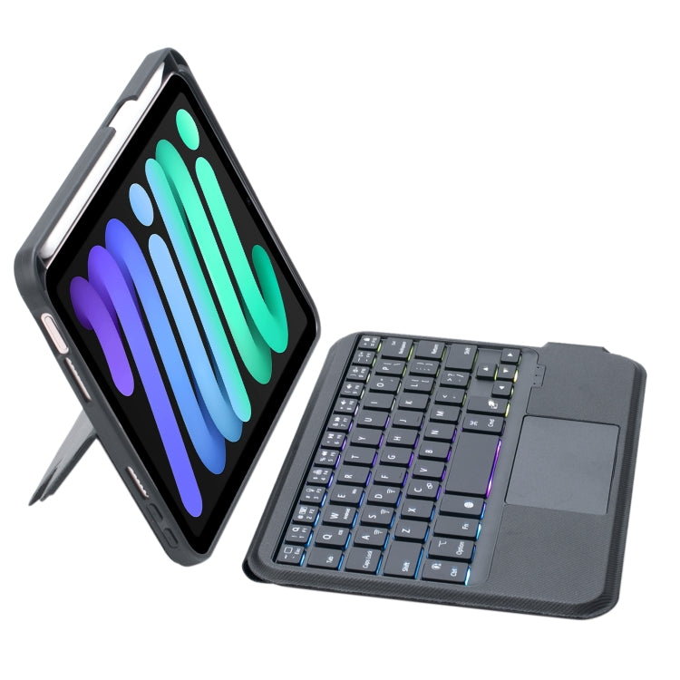 T06-AS For iPad mini6 Touch Backlight Split Type Bluetooth Keyboard Leather Case - For iPad mini by buy2fix | Online Shopping UK | buy2fix