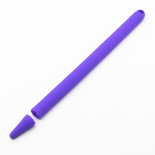 Stylus Pen Silica Gel Shockproof Protective Case for Apple Pencil 2 (Purple) - Pencil Accessories by buy2fix | Online Shopping UK | buy2fix