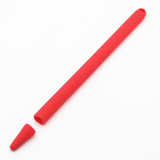 Stylus Pen Silica Gel Shockproof Protective Case for Apple Pencil 2 (Red) - Pencil Accessories by buy2fix | Online Shopping UK | buy2fix