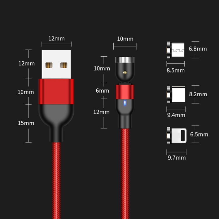 2m 2A Output USB to 8 Pin Nylon Braided Rotate Magnetic Charging Cable(Red) - Charging Cable & Head by buy2fix | Online Shopping UK | buy2fix