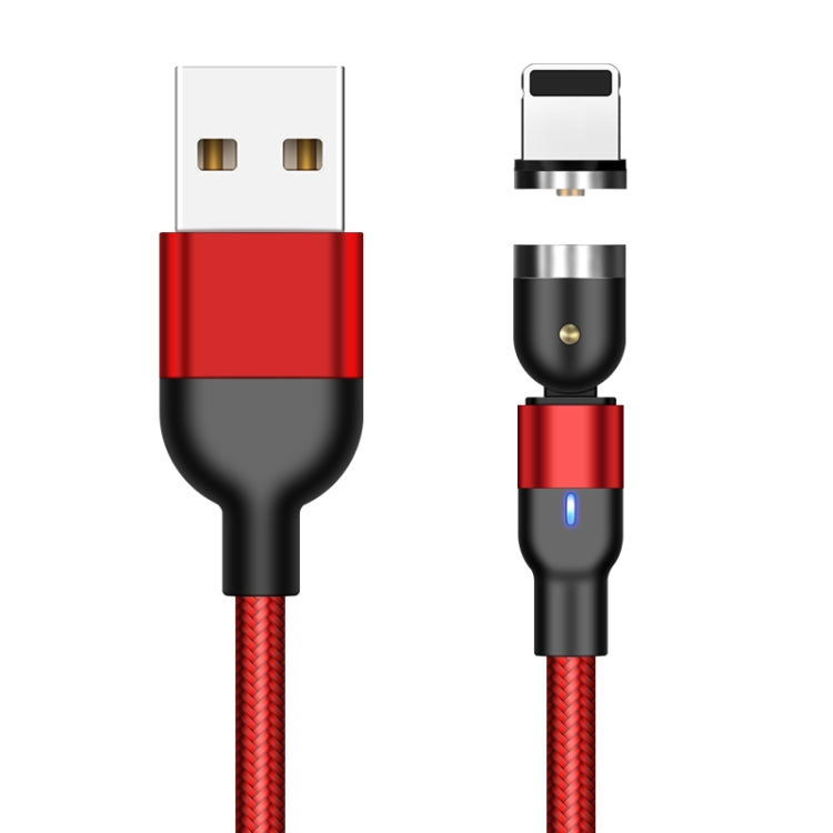 1m 2A Output USB to 8 Pin Nylon Braided Rotate Magnetic Charging Cable(Red) - Charging Cable & Head by buy2fix | Online Shopping UK | buy2fix