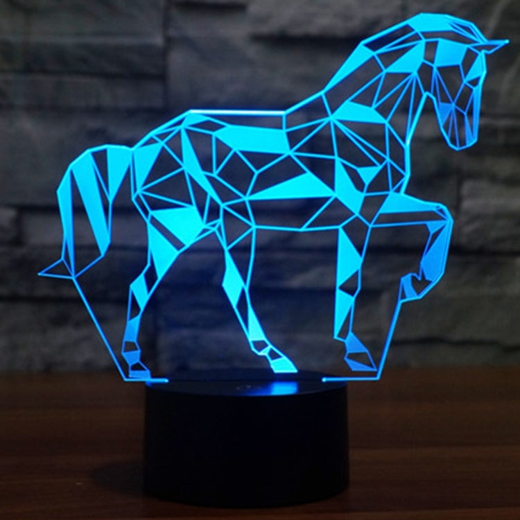 Horse Shape 3D Touch Switch Control LED Light , 7 Color Discoloration Creative Visual Stereo Lamp Desk Lamp Night Light - Novelty Lighting by buy2fix | Online Shopping UK | buy2fix