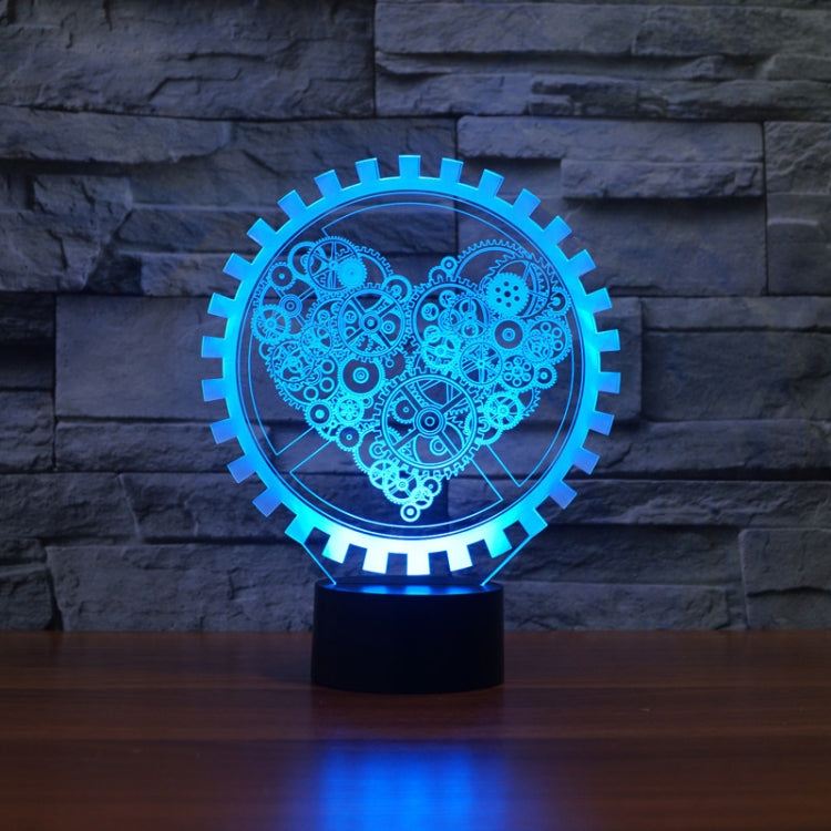 Gear Heart Shape 3D Colorful LED Vision Light Table Lamp, Touch Version - Novelty Lighting by buy2fix | Online Shopping UK | buy2fix