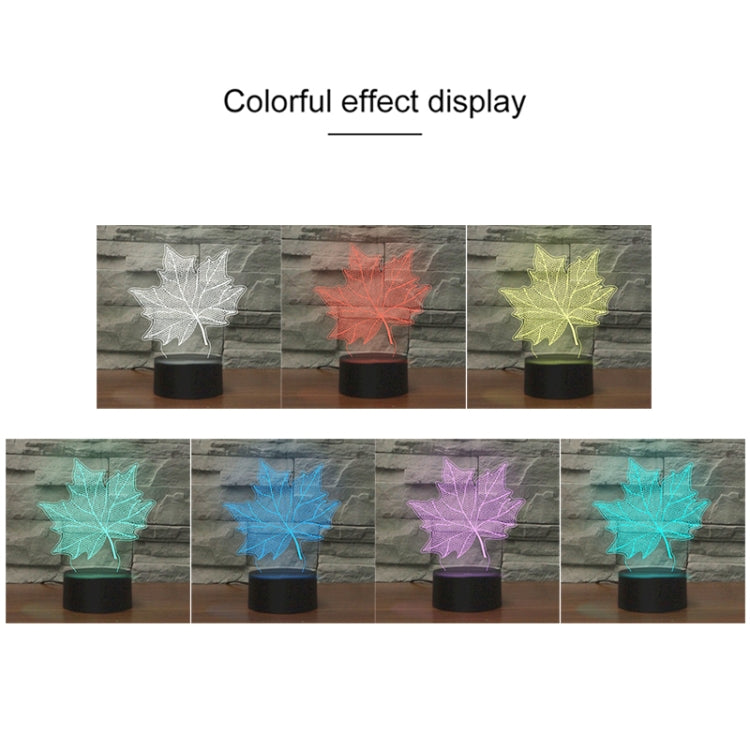 Maple Leaf Shape 3D Colorful LED Vision Light Table Lamp, Charging Touch Version - Novelty Lighting by buy2fix | Online Shopping UK | buy2fix