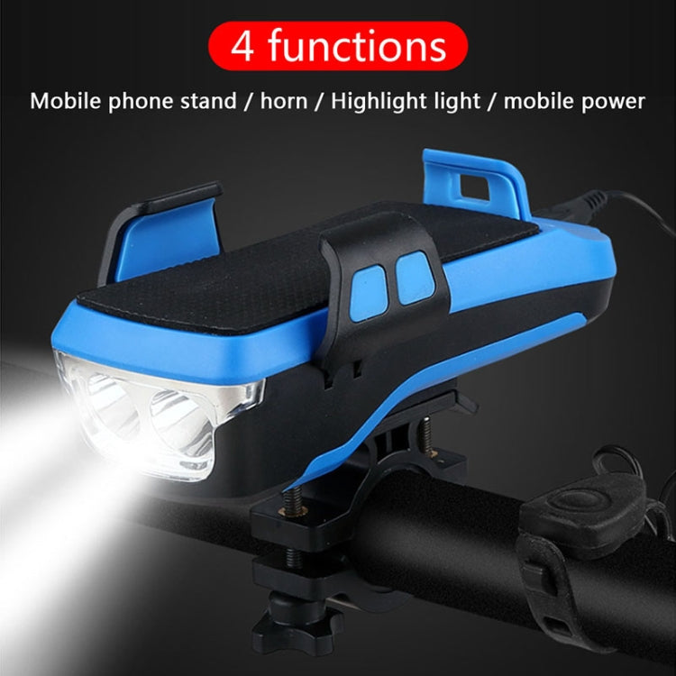 Multifunction 4  in 1 Phone Holder Bicycle Bell Cycling Lamp Flashlight(Black) - Headlights by buy2fix | Online Shopping UK | buy2fix