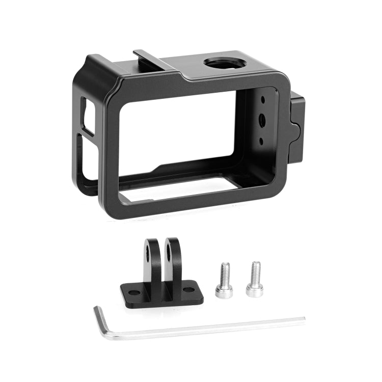 For DJI Osmo Action 4 / 3 PULUZ Metal Cage Expansion Adapter Frame with Cold Shoe (Black) -  by PULUZ | Online Shopping UK | buy2fix