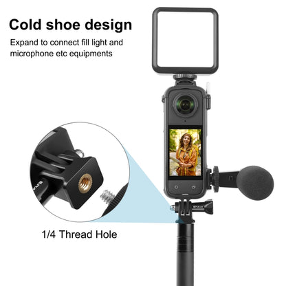 For Insta360 X4 PULUZ Cold Shoe PC Plastic Protective Frame with Adapter Mount & Screw (Black) - Mount & Holder by PULUZ | Online Shopping UK | buy2fix