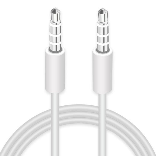 AUX Cable, 3.5mm Male Mini Plug Stereo Audio Cable for iPhone / iPad / iPod / MP3 , Length: 1m(White) - Aux Cable by buy2fix | Online Shopping UK | buy2fix