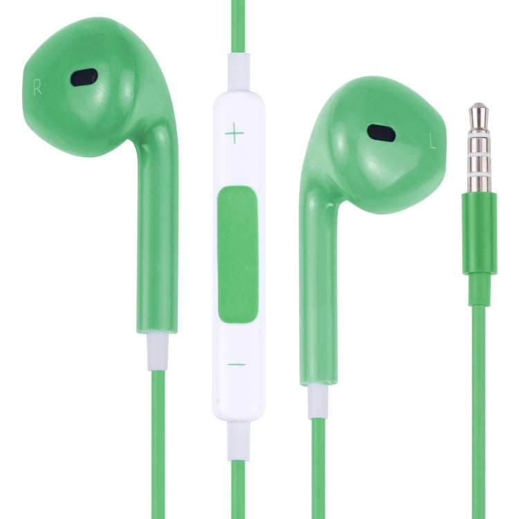 EarPods Wired Headphones Earbuds with Wired Control & Mic(Green) - In Ear Wired Earphone by buy2fix | Online Shopping UK | buy2fix