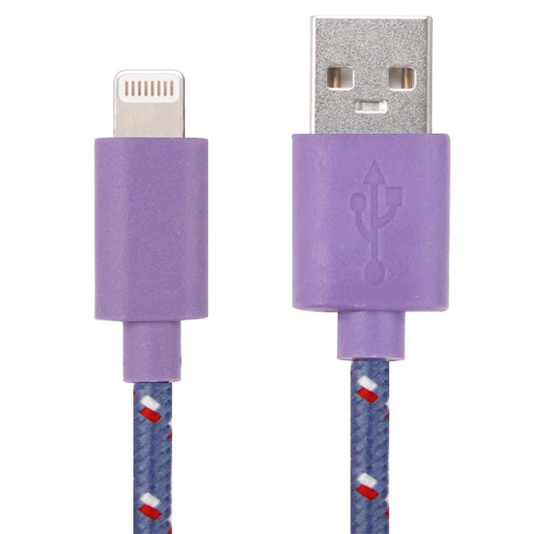 2m Nylon Netting USB Data Transfer Charging Cable For iPhone, iPad(Purple) - Normal Style Cable by buy2fix | Online Shopping UK | buy2fix