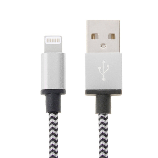 2A Woven Style USB to 8 Pin Sync Data / Charging Cable, Cable Length: 1m(Silver) - Normal Style Cable by buy2fix | Online Shopping UK | buy2fix