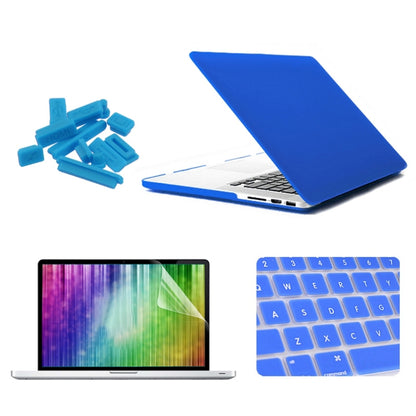 ENKAY for MacBook Pro Retina 13.3 inch (US Version) / A1425 / A1502 4 in 1 Frosted Hard Shell Plastic Protective Case with Screen Protector & Keyboard Guard & Anti-dust Plugs(Dark Blue) - MacBook Pro Cases by ENKAY | Online Shopping UK | buy2fix