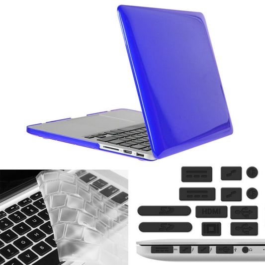 ENKAY for Macbook Pro Retina 13.3 inch (US Version) / A1425 / A1502 Hat-Prince 3 in 1 Crystal Hard Shell Plastic Protective Case with Keyboard Guard & Port Dust Plug(Dark Blue) - MacBook Pro Cases by ENKAY | Online Shopping UK | buy2fix