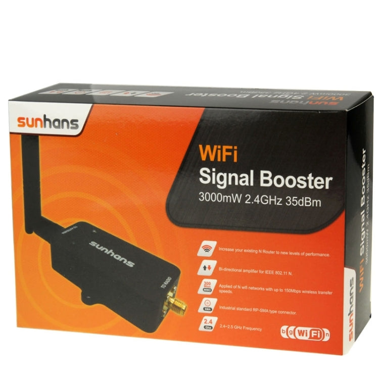 Sunhans SH24BTA-N 35dBm 2.4GHz 3W 11N/G/B WiFi Signal Booster WiFi Amplifier Wireless Repeater(UK Plug) - Broadband Amplifiers by buy2fix | Online Shopping UK | buy2fix