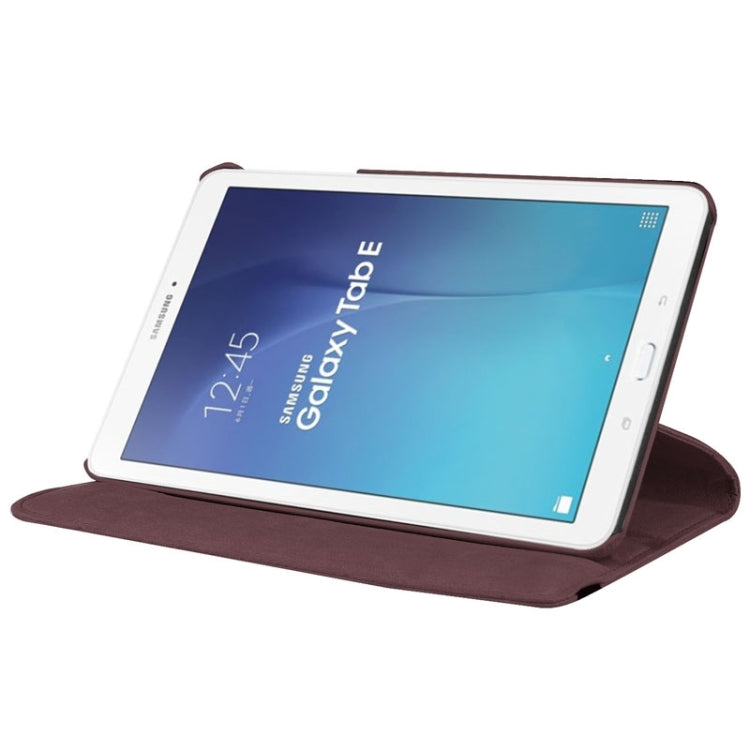 Litchi Texture Horizontal Flip Solid Color Leather Case with 360 Degrees Rotation Holder for Galaxy Tab E 9.6 / T560 / T561(Coffee) - Other Galaxy Tab PC by buy2fix | Online Shopping UK | buy2fix