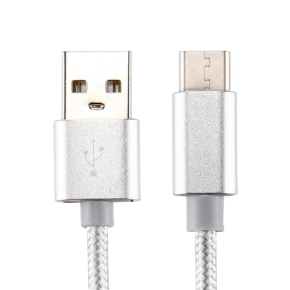 Knit Texture USB to USB-C / Type-C Data Sync Charging Cable, Cable Length: 2m, 3A Output(Silver) - USB-C & Type-C Cable by buy2fix | Online Shopping UK | buy2fix