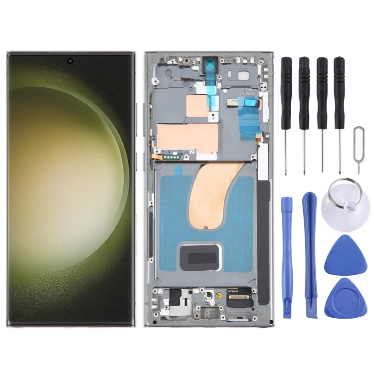 For Samsung Galaxy S23 Ultra 5G SM-S918B EU Edition 6.78 inch OLED LCD Screen Digitizer Full Assembly with Frame (Green) - Galaxy S Series Parts by buy2fix | Online Shopping UK | buy2fix