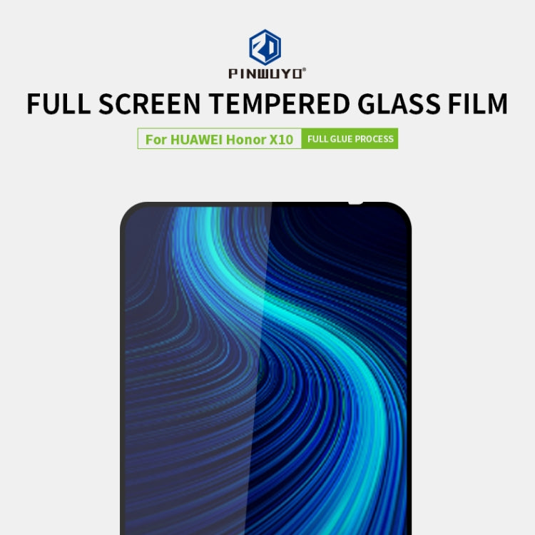 For Huawei Honor X10 PINWUYO 9H 2.5D Full Screen Tempered Glass Film(Black) - Honor Tempered Glass by PINWUYO | Online Shopping UK | buy2fix