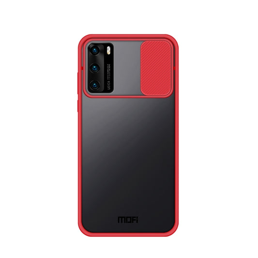 For Huawei P40 MOFI Xing Dun Series PC + TPU Anti-peep Waterproof And Anti-drop All-inclusive Protective Shell, Translucent Frosted(Red) - Huawei Cases by MOFI | Online Shopping UK | buy2fix