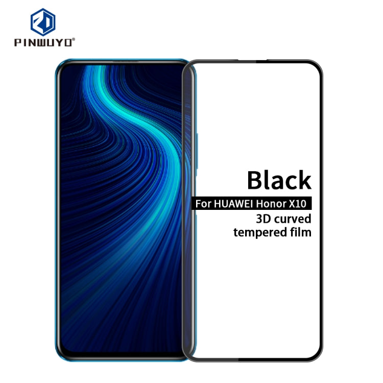 For Huawei Honor X10 PINWUYO 9H 3D Curved Full Screen Explosion-proof Tempered Glass Film(Black) - Honor Tempered Glass by PINWUYO | Online Shopping UK | buy2fix