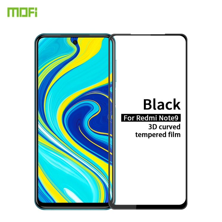 For Xiaomi Redmi Note 9/10X 4G MOFI 9H 3D Explosion-proof Curved Screen Tempered Glass Film(Black) -  by MOFI | Online Shopping UK | buy2fix