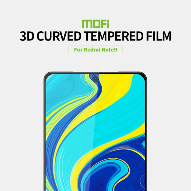 For Xiaomi Redmi Note 9/10X 4G MOFI 9H 3D Explosion-proof Curved Screen Tempered Glass Film(Black) -  by MOFI | Online Shopping UK | buy2fix