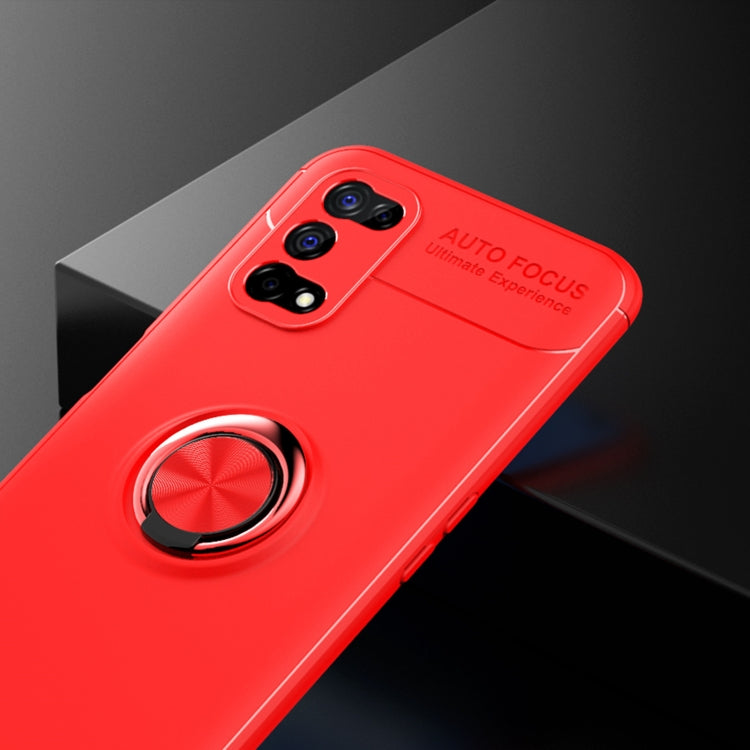 For OPPO Realme 7 Pro  Metal Ring Holder 360 Degree Rotating TPU Case(Red+Red) - Realme Cases by buy2fix | Online Shopping UK | buy2fix