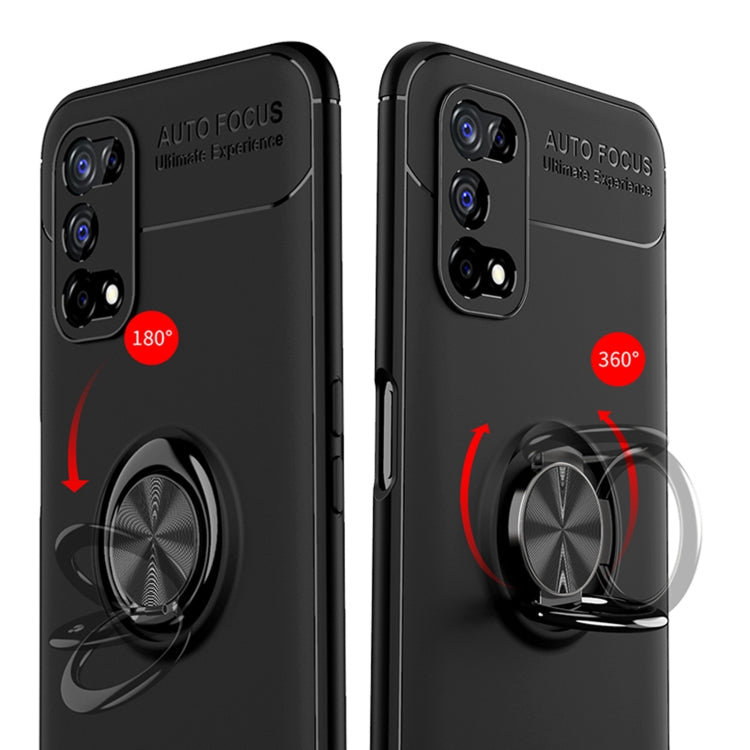 For OPPO Realme 7 Pro  Metal Ring Holder 360 Degree Rotating TPU Case(Red+Red) - Realme Cases by buy2fix | Online Shopping UK | buy2fix