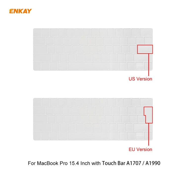 ENKAY 3 in 1 Matte Laptop Protective Case + US Version TPU Keyboard Film + Anti-dust Plugs Set for MacBook Pro 15.4 inch A1707 & A1990 (with Touch Bar)(Grey) - MacBook Pro Cases by ENKAY | Online Shopping UK | buy2fix