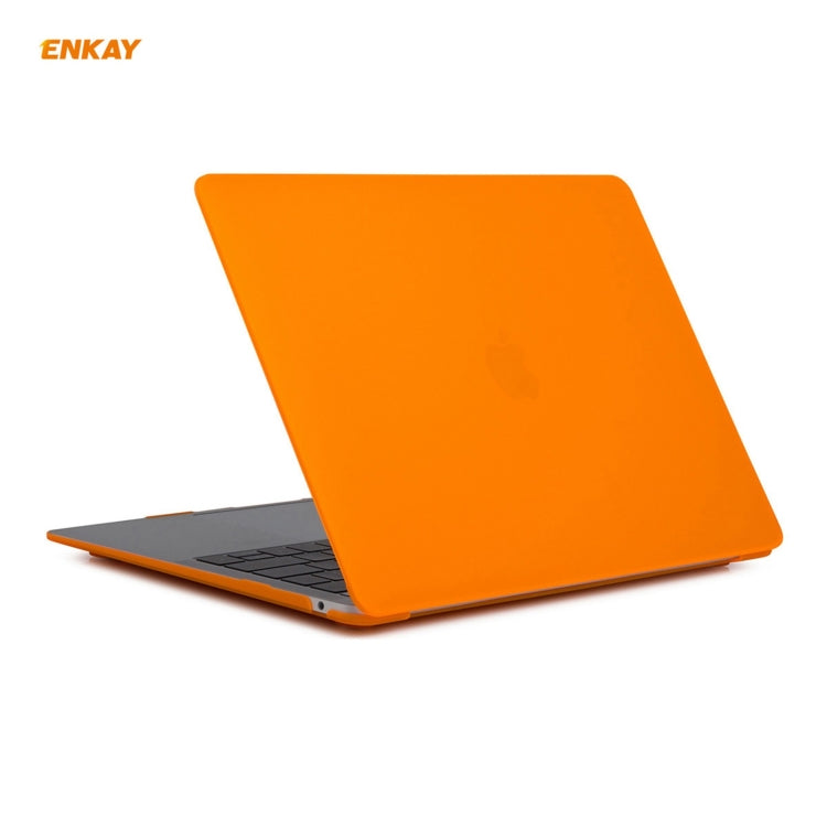 ENKAY 3 in 1 Matte Laptop Protective Case + EU Version TPU Keyboard Film + Anti-dust Plugs Set for MacBook Air 13.3 inch A2179 & A2337 (2020)(Orange) - MacBook Pro Cases by ENKAY | Online Shopping UK | buy2fix