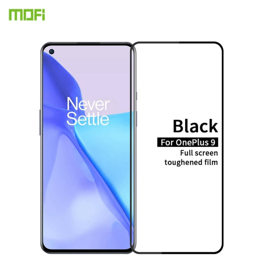 For OnePlus 9 MOFI 9H 2.5D Full Screen Tempered Glass Film(Black) - OnePlus Tempered Glass by MOFI | Online Shopping UK | buy2fix