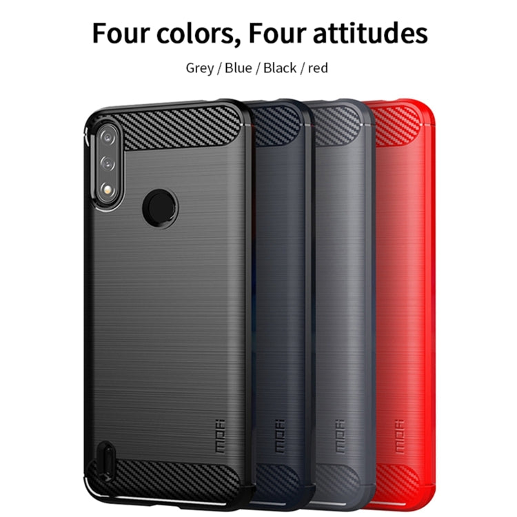 For Motorola Moto E7 Power MOFI Gentleness Series Brushed Texture Carbon Fiber Soft TPU Case(Red) - Motorola Cases by MOFI | Online Shopping UK | buy2fix