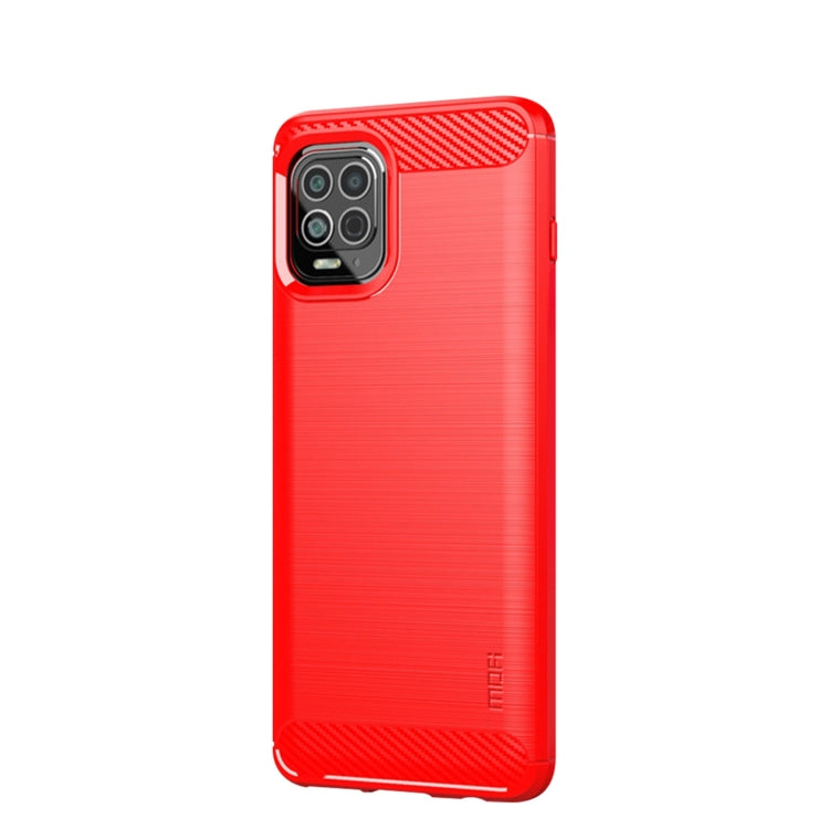 For Motorola Moto Edge S MOFI Gentleness Series Brushed Texture Carbon Fiber Soft TPU Case(Red) - Motorola Cases by MOFI | Online Shopping UK | buy2fix