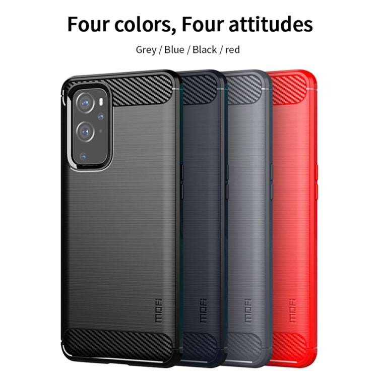 For OnePlus 9 Pro MOFI Gentleness Series Brushed Texture Carbon Fiber Soft TPU Case(Blue) - OnePlus Cases by MOFI | Online Shopping UK | buy2fix