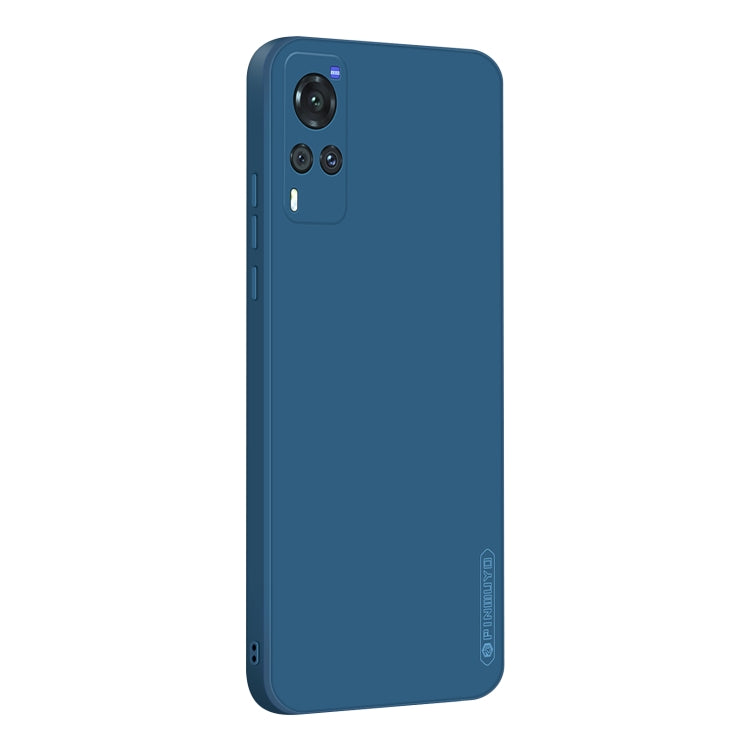 For vivo X60 PINWUYO Touching Series Liquid Silicone TPU Shockproof Case(Blue) - OPPO Cases by PINWUYO | Online Shopping UK | buy2fix