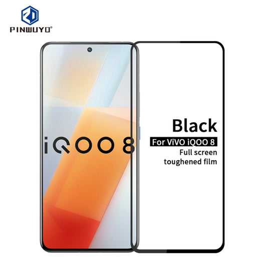 For vivo iQOO8 PINWUYO 9H 2.5D Full Screen Tempered Glass Film(Black) - vivo Tempered Glass by PINWUYO | Online Shopping UK | buy2fix