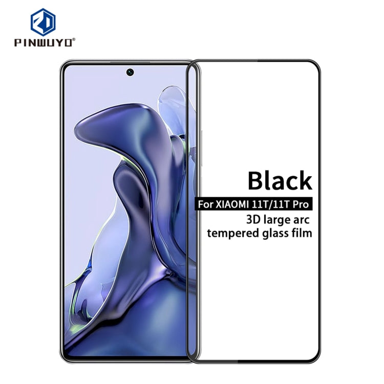 For Xiaomi Mi 11T / 11T Pro PINWUYO 9H 3D Curved Full Screen Explosion-proof Tempered Glass Film(Black) -  by PINWUYO | Online Shopping UK | buy2fix