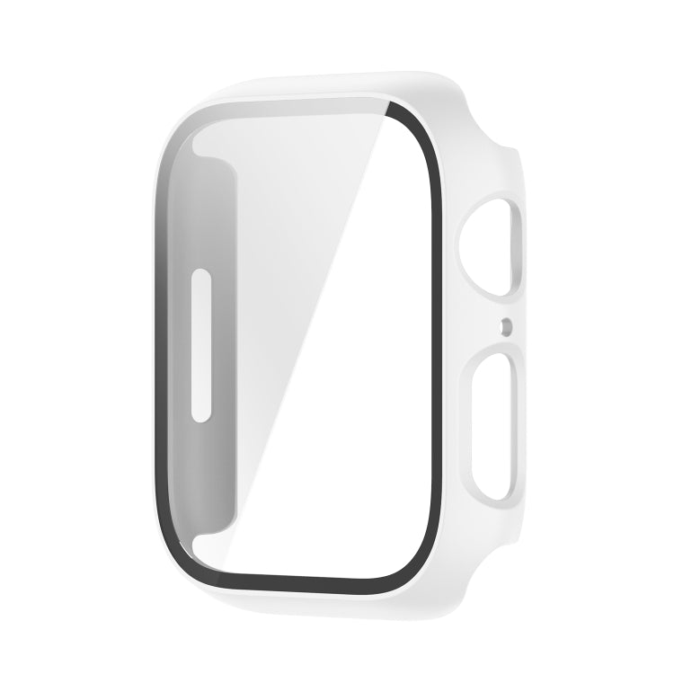 Shockproof PC Protective Case with Tempered Glass Film For Apple Watch Series 9 / 8 / 7 41mm(Silver) - Watch Cases by buy2fix | Online Shopping UK | buy2fix