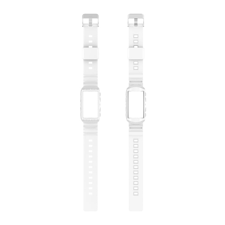 For Fitbit Charge 5 Silicone One Body Armor Watch Band(White) - Watch Bands by buy2fix | Online Shopping UK | buy2fix