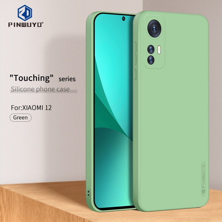 For Xiaomi 12 PINWUYO Liquid Silicone TPU Phone Case(Green) - Xiaomi Cases by PINWUYO | Online Shopping UK | buy2fix