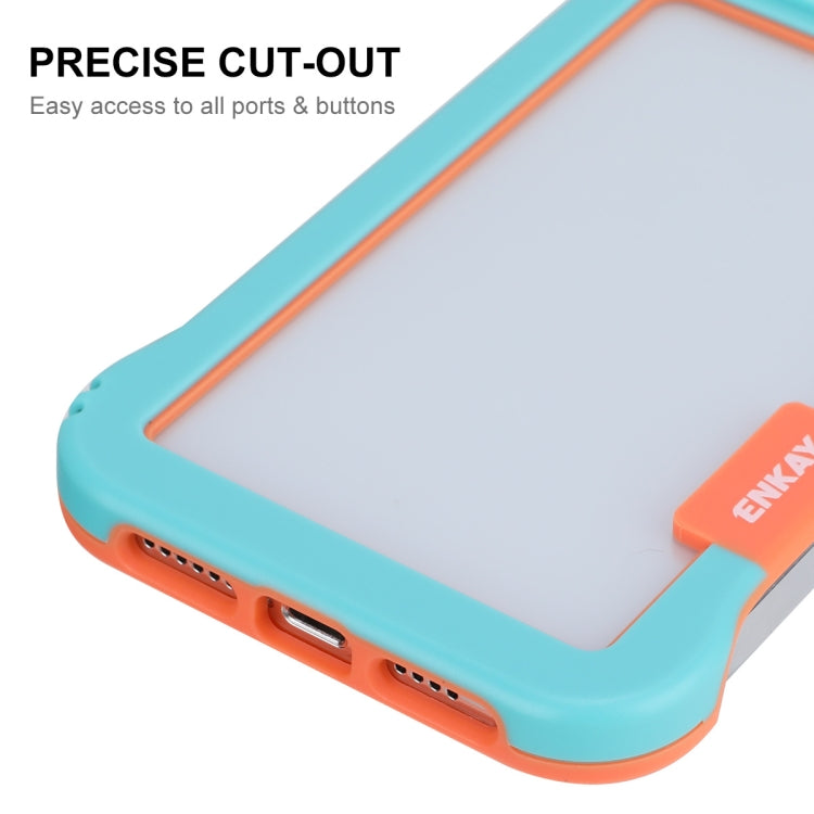 For iPhone 13 Pro ENKAY Frameless Hollow Shockproof PC Case (Blue) - iPhone 13 Pro Cases by ENKAY | Online Shopping UK | buy2fix